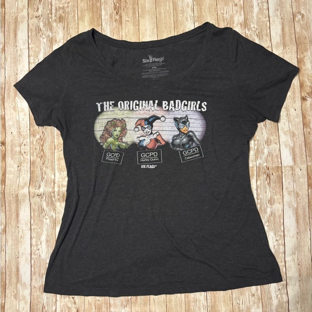 Black Gotham Graphic Tee with Bad Girls Print